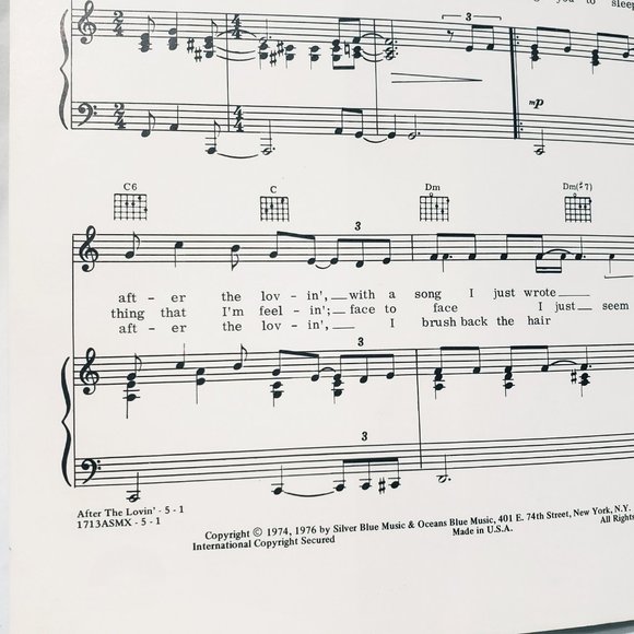 After the Lovin' Sheet Music Engelbert Humperdinck 1976 Alan Bernstein - Picture 3 of 5